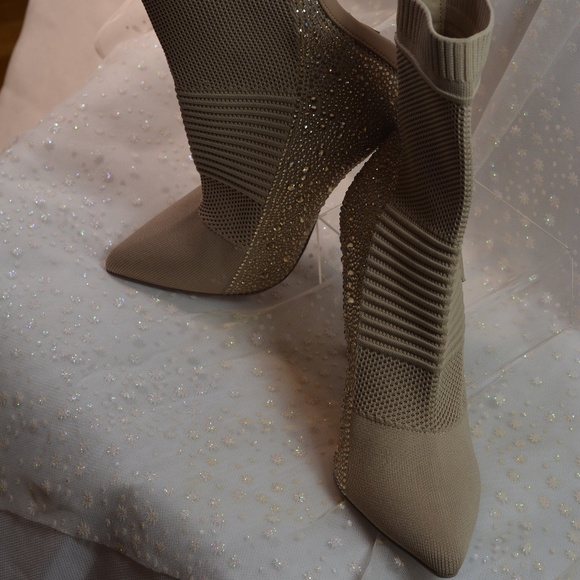 Steve Madden Stiletto Maxwelle  Glitter Boots Sock Pull On  Sz 10 M. NWOT #B-157 - Picture 8 of 14